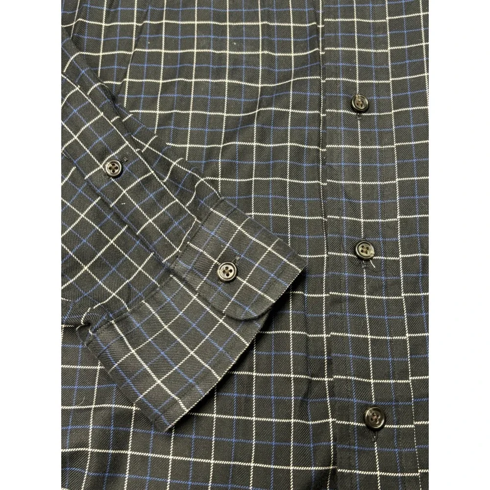Ralph Lauren Mens 2XLT Tall Classic Fit Button Down Shirt Navy‎ Blue Grid Check